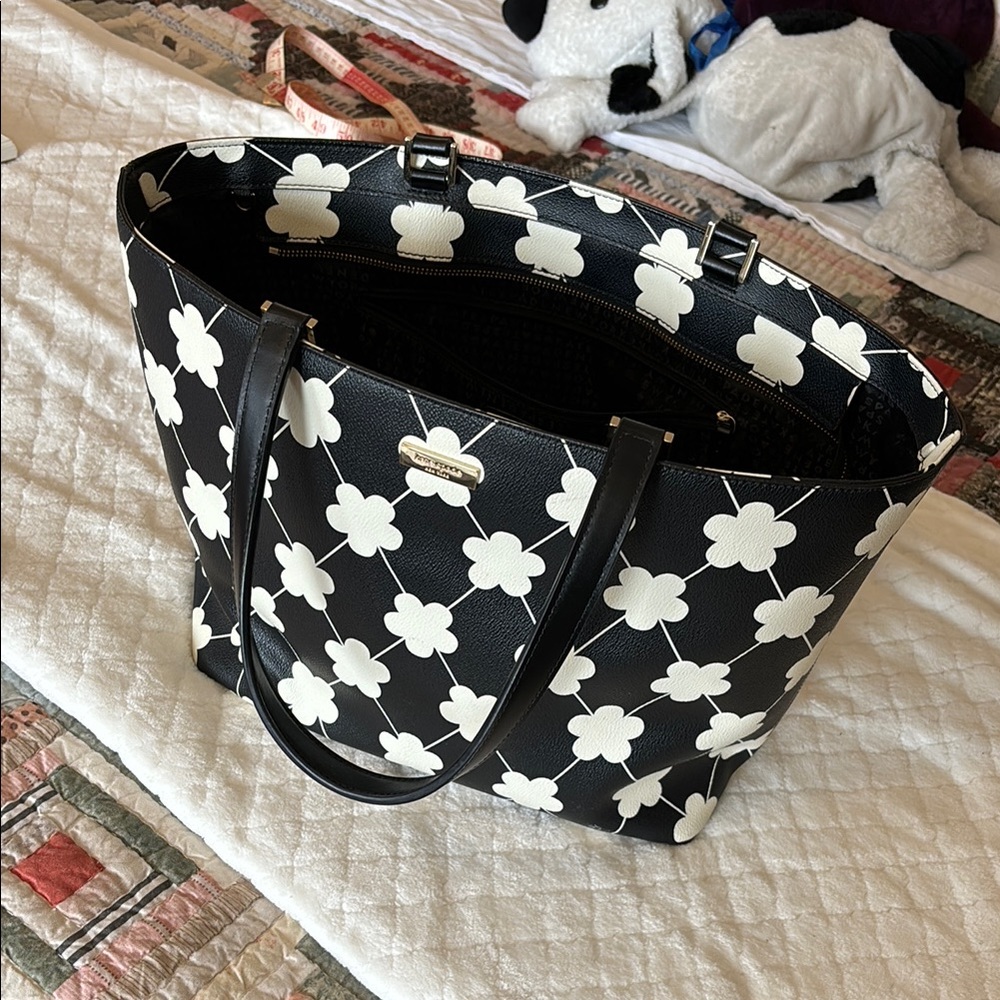 Kate Spade Black and White Floral Tote Bag